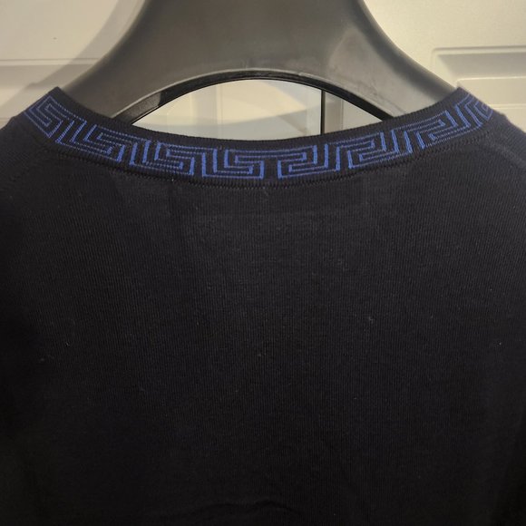 Versace Greca Lana Wool V-Neck Jumper - Picture 6 of 9